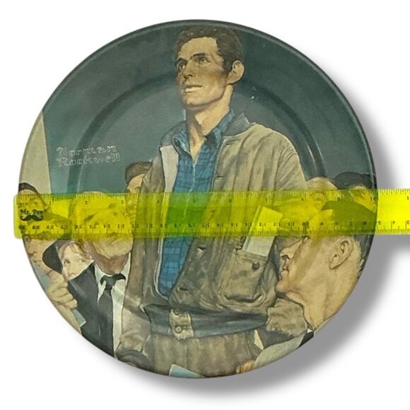 Norman Rockwell Metal Collector Plate Freedom Of Speech Four Freedoms Vintage 80 - Picture 3 of 16